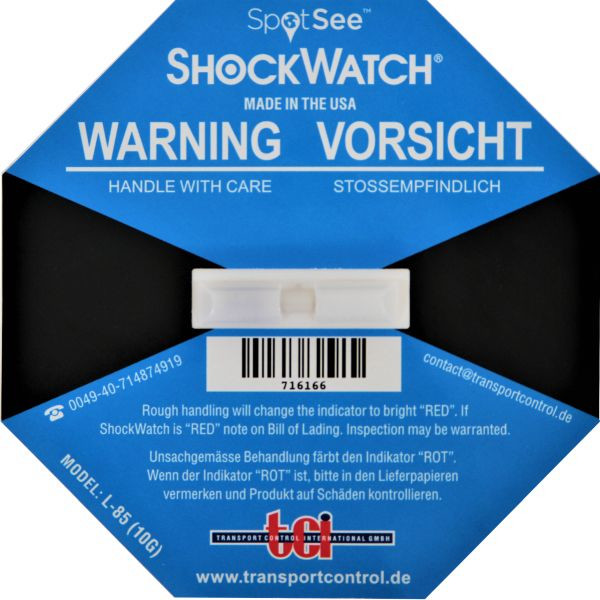 Stossindikator Shockwatch blau 10g/50 ms