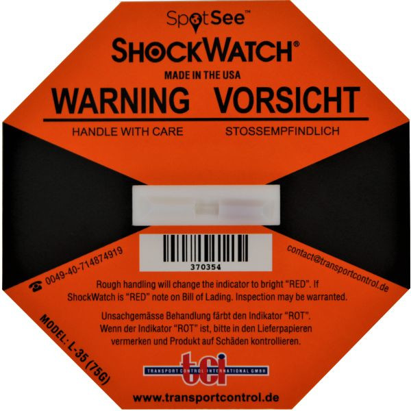 Stossindikator Shockwatch orange 75g/50 ms