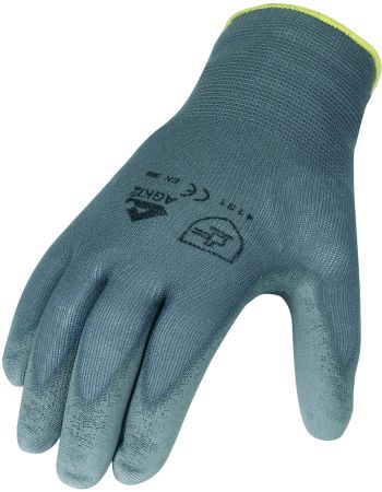 Handsch Nylon PU besch Mehrw grau 7
