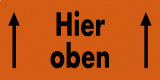 Etiketten 147x53mm "Hier oben" Warn