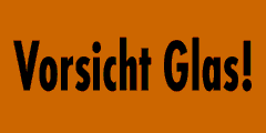 Etiketten 147x53mm "Vorsicht Glas" Warn